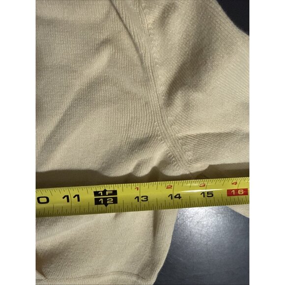 Ann Taylor LOFT Women XS Top Faux Wrap Long Sleeve Pullover Beige 100% Cotton - Picture 11 of 15